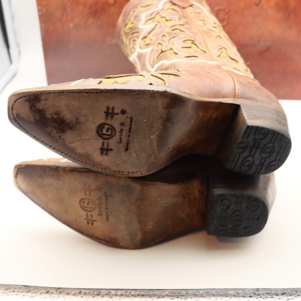 NEW Circle G Corral Women's 5.5 Shedron Inlay Embroidered Leather Boots Snip Toe - Picture 6 of 11